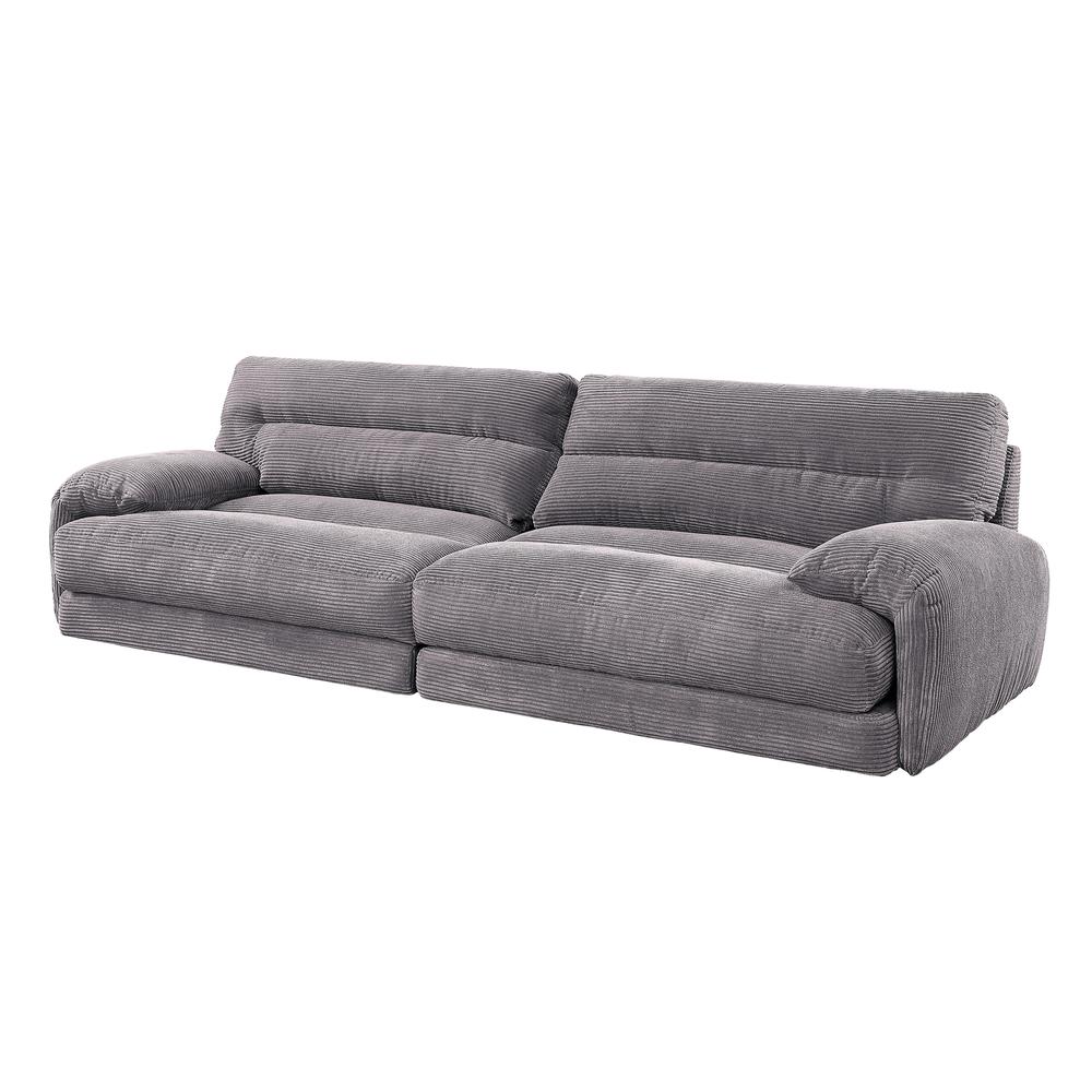 Cadenza Loveseat, Gray Corduroy. Picture 1