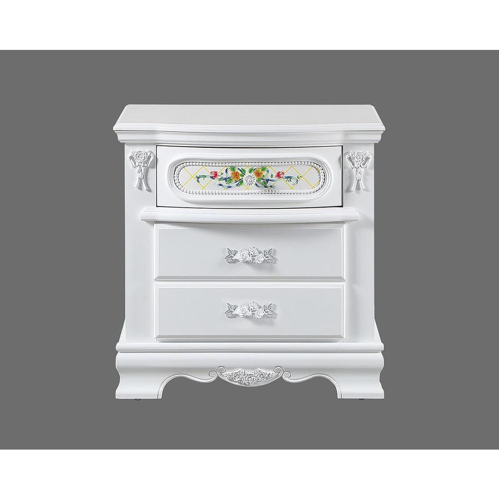 Flora Nightstand, White Finish. Picture 2