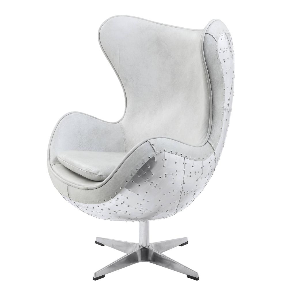 Brancaster Accent Chair w/Swivel, Vintage white Top grain  Leather. Picture 7