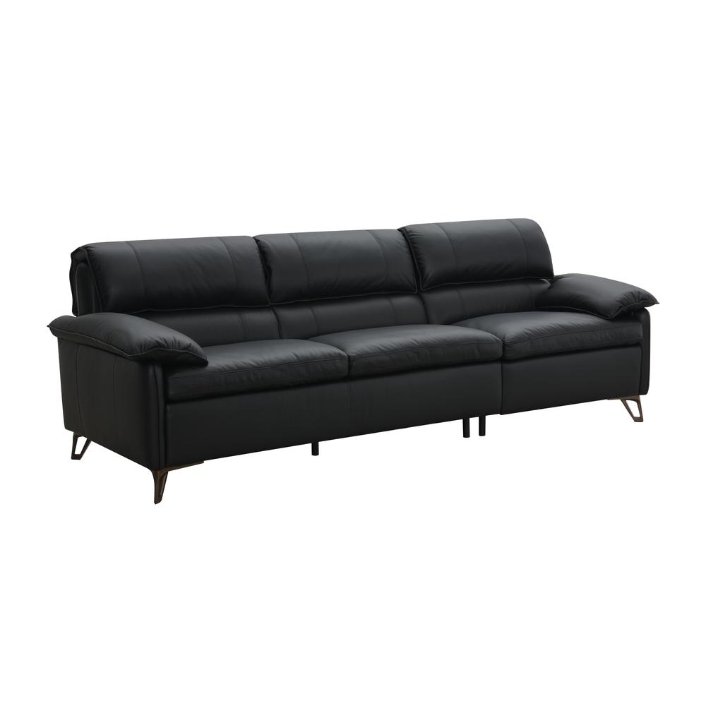 Eilene Sofa, Black Top Grain Leather. Picture 1