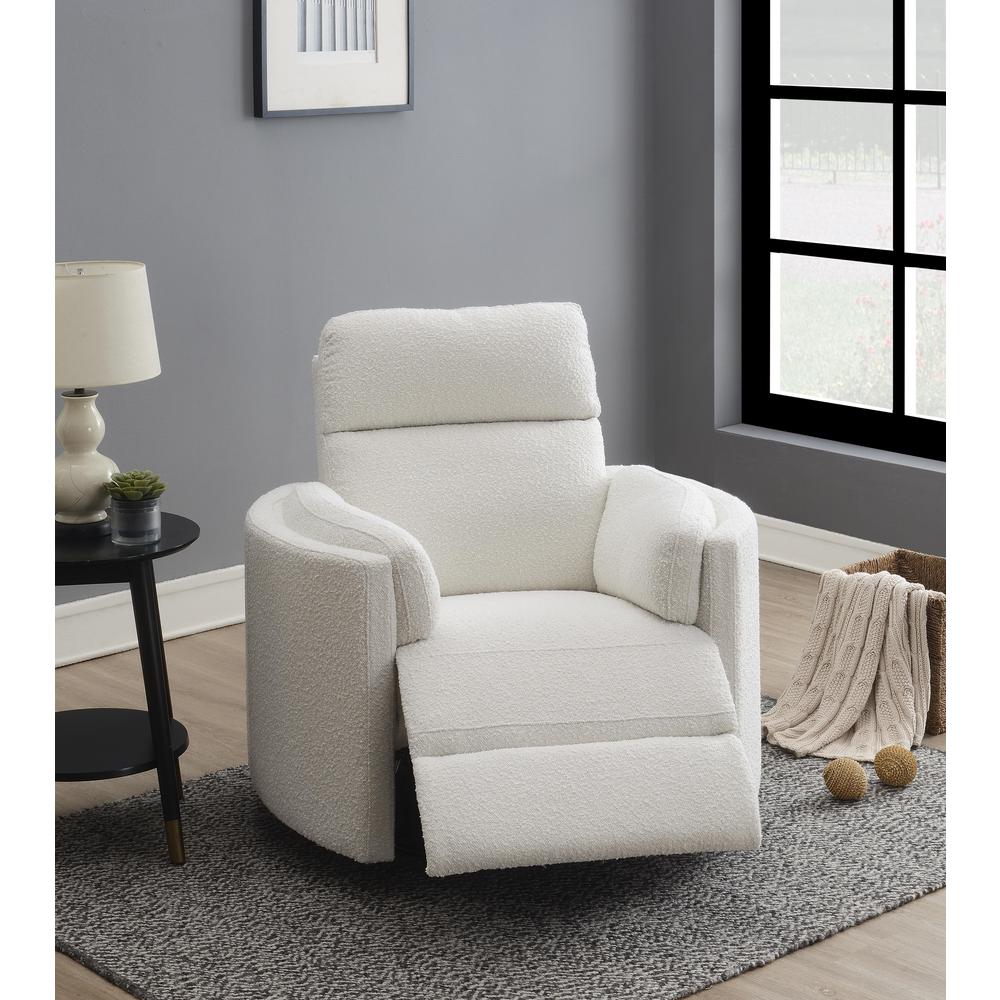 Sagen Glider Recliner w/Swivel, Beige Boucle. Picture 1