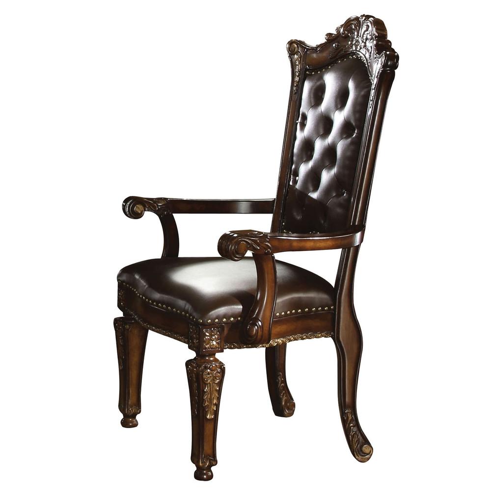 Vendome Arm Chair (Set-2) Synthetic Leather & Cherry. Picture 2
