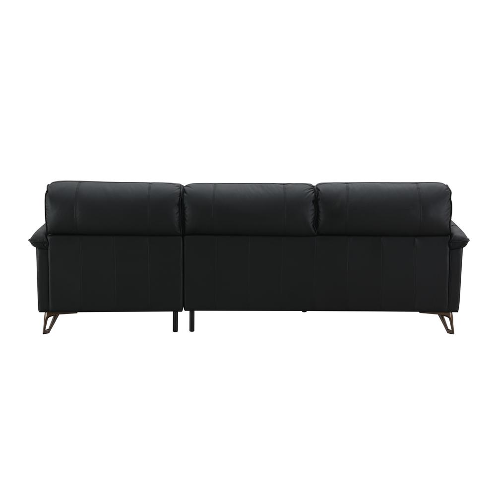 Eilene Sofa, Black Top Grain Leather. Picture 4