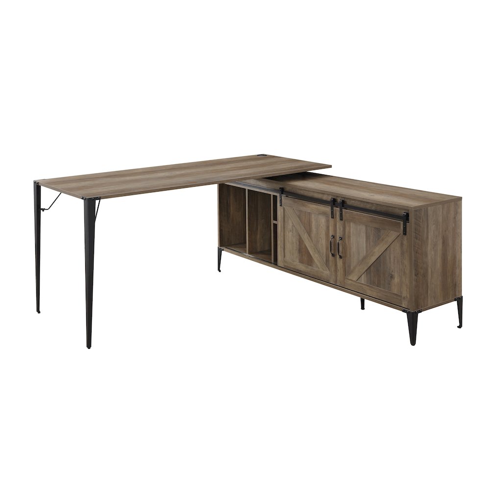 Zakwani Writing Desk-Table Rustic Oak & Black. Picture 2