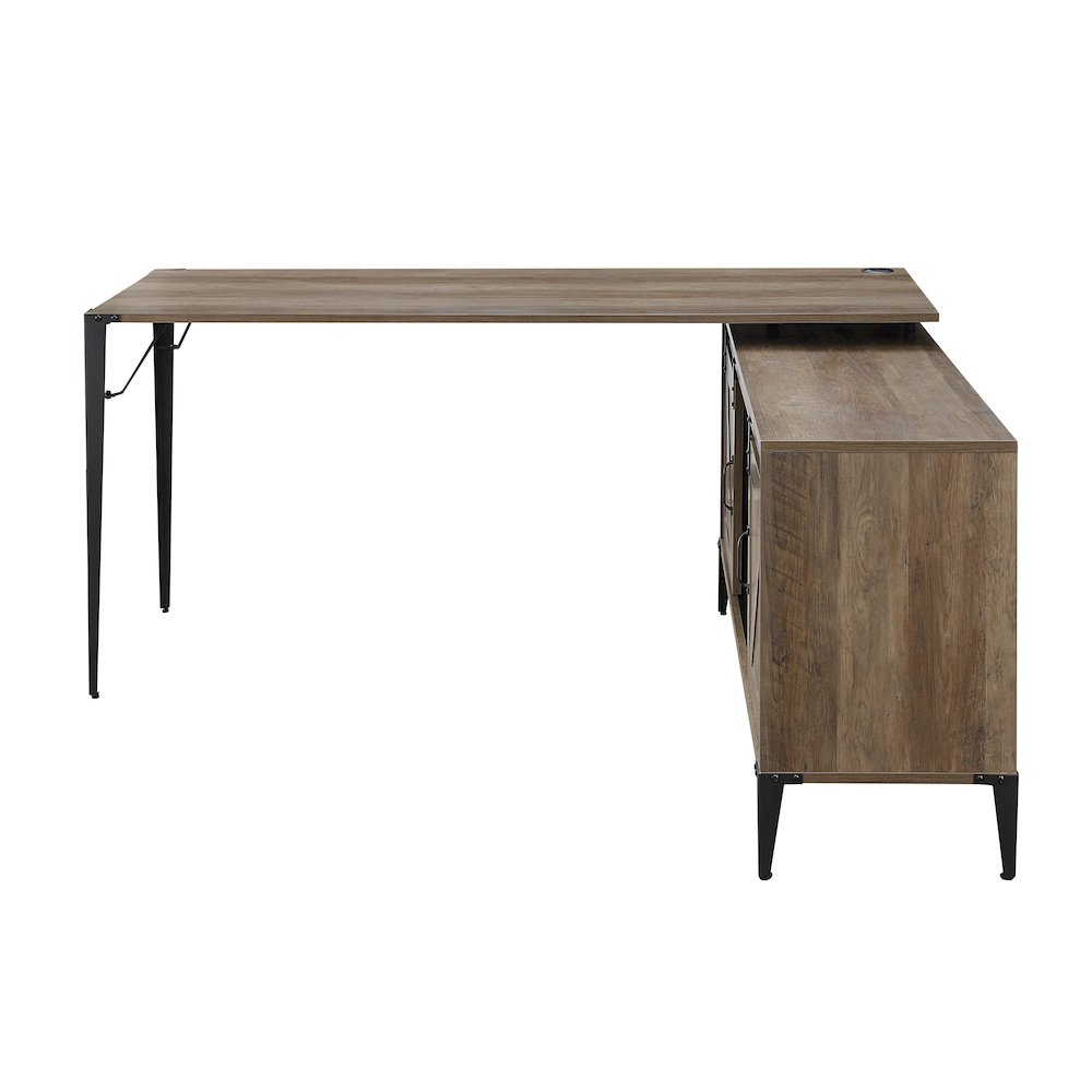 Zakwani Writing Desk-Table Rustic Oak & Black. Picture 3