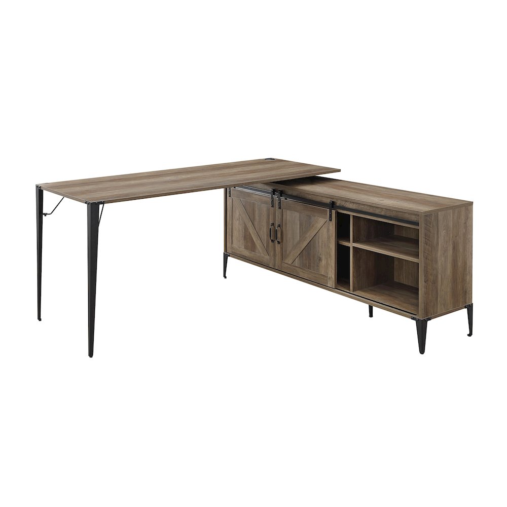 Zakwani Writing Desk-Table Rustic Oak & Black. Picture 4
