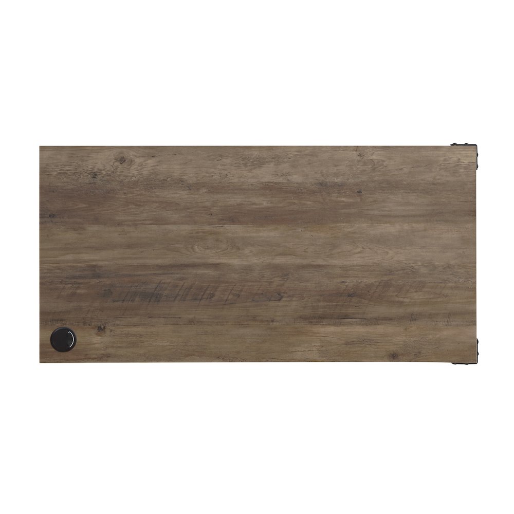 Zakwani Writing Desk Rustic Oak & Black. Picture 5