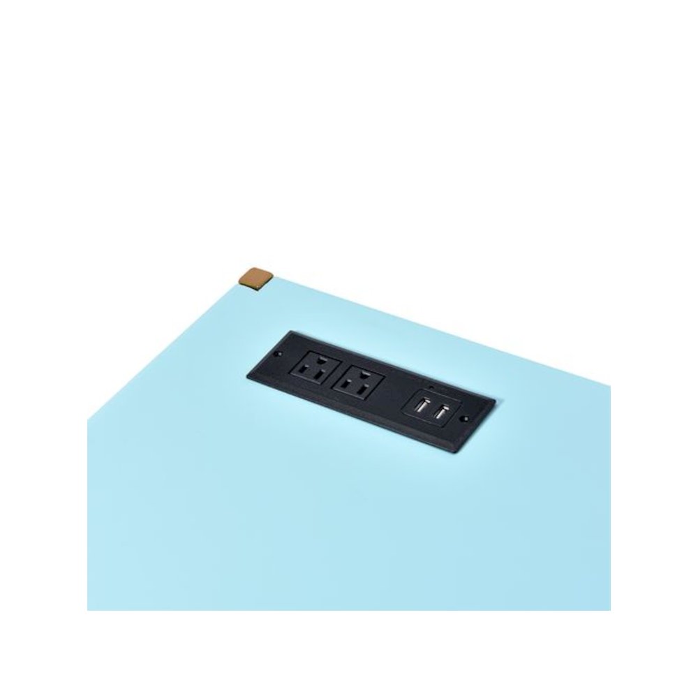 Midriaks Writing Desk w/USB Port Baby Blue & Gold. Picture 5