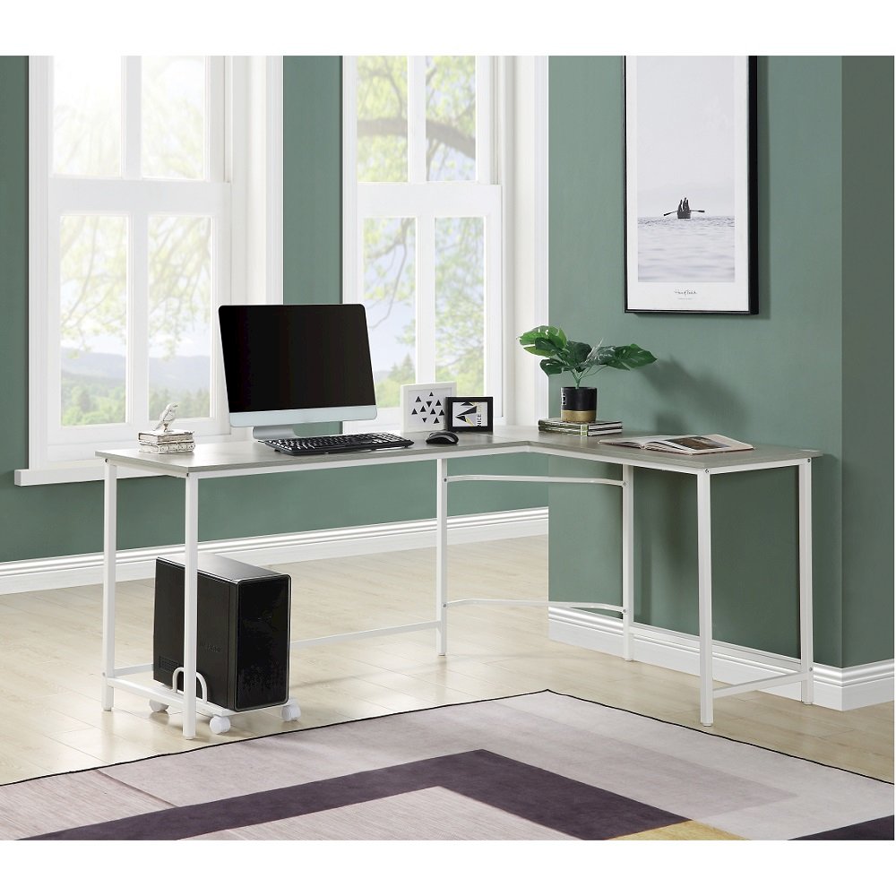 Bambina Computer Desk Gray & White. Picture 1