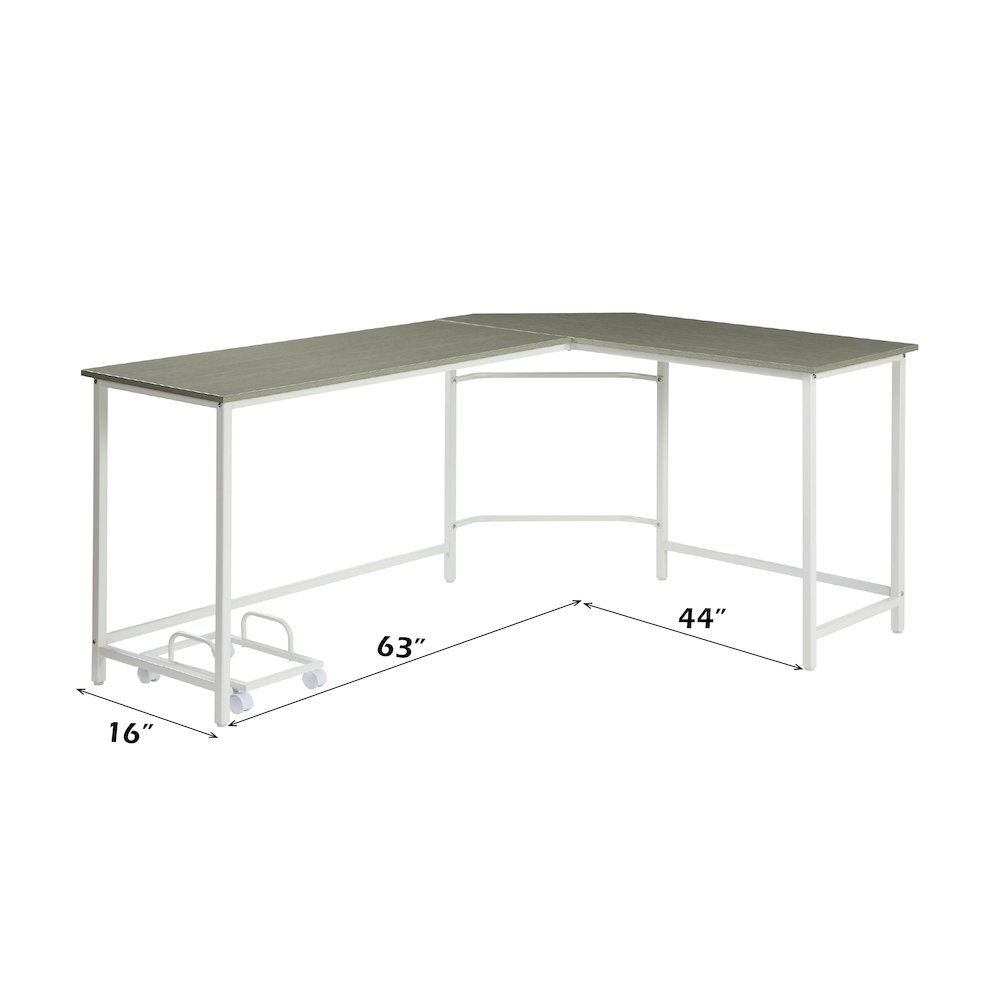 Bambina Computer Desk Gray & White. Picture 6