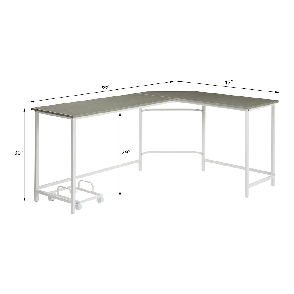 Bambina Computer Desk Gray & White. Picture 5