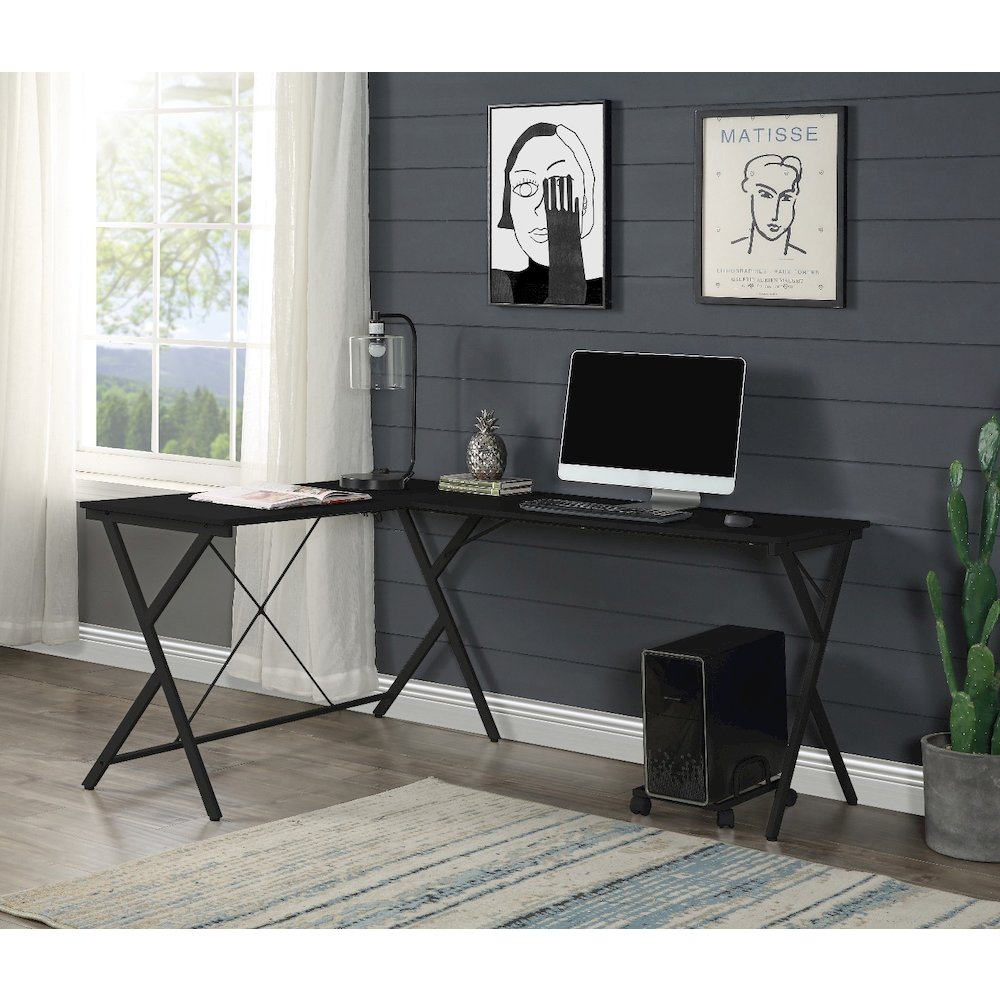 Demas Computer Desk Black. Picture 1