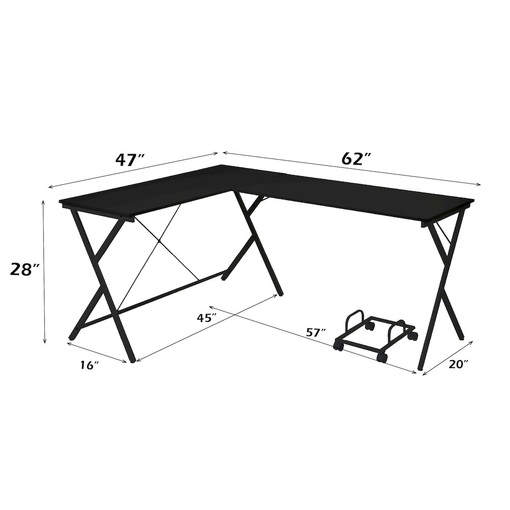 Demas Computer Desk Black. Picture 6