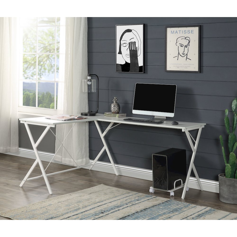 Demas Computer Desk White. Picture 4