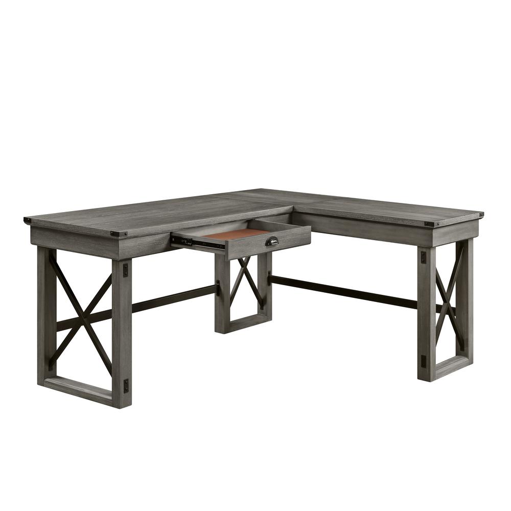 Talmar Writing Desk w/Left Top, Weathered Gray Finish (OF00054). Picture 2