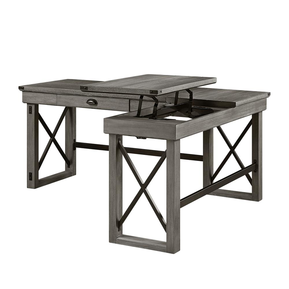 Talmar Writing Desk w/Left Top, Weathered Gray Finish (OF00054). Picture 3