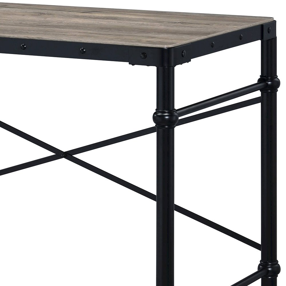 Oklarth Writing Desk Rustic Oak & Black. Picture 5