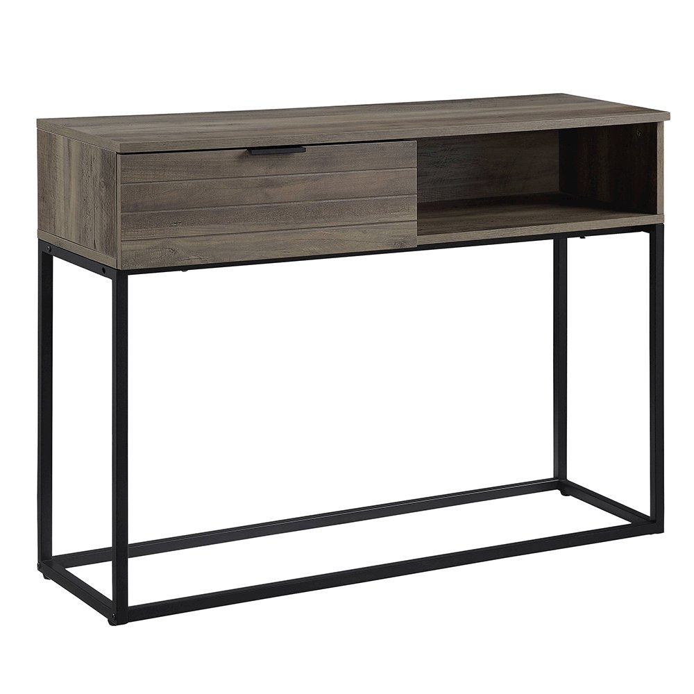 Galeno Writing Desk Rustic Oak & Black. Picture 2