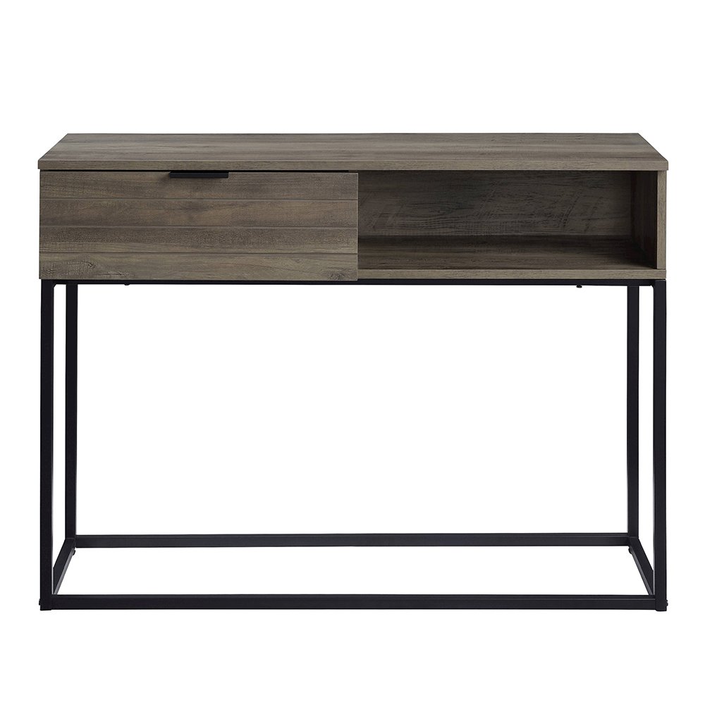 Galeno Writing Desk Rustic Oak & Black. Picture 3