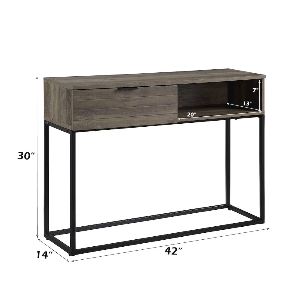 Galeno Writing Desk Rustic Oak & Black. Picture 6