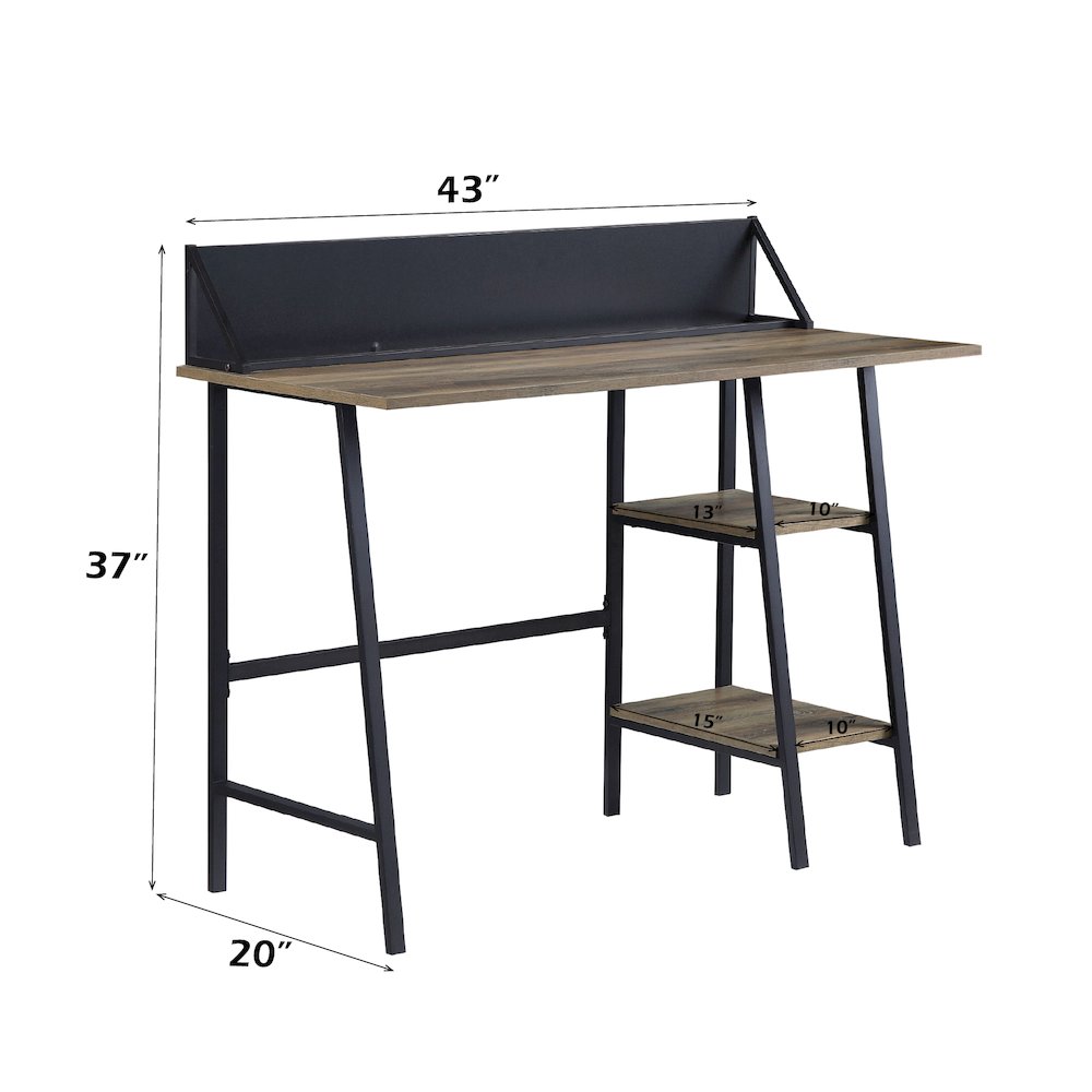 Garima Writing Desk Rustic Oak & Black. Picture 5