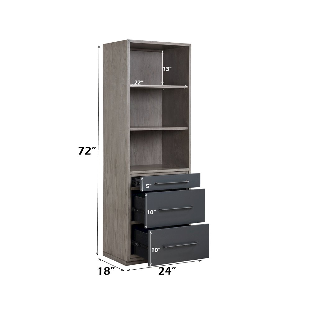 Estevon Bookcase Gray Oak. Picture 6