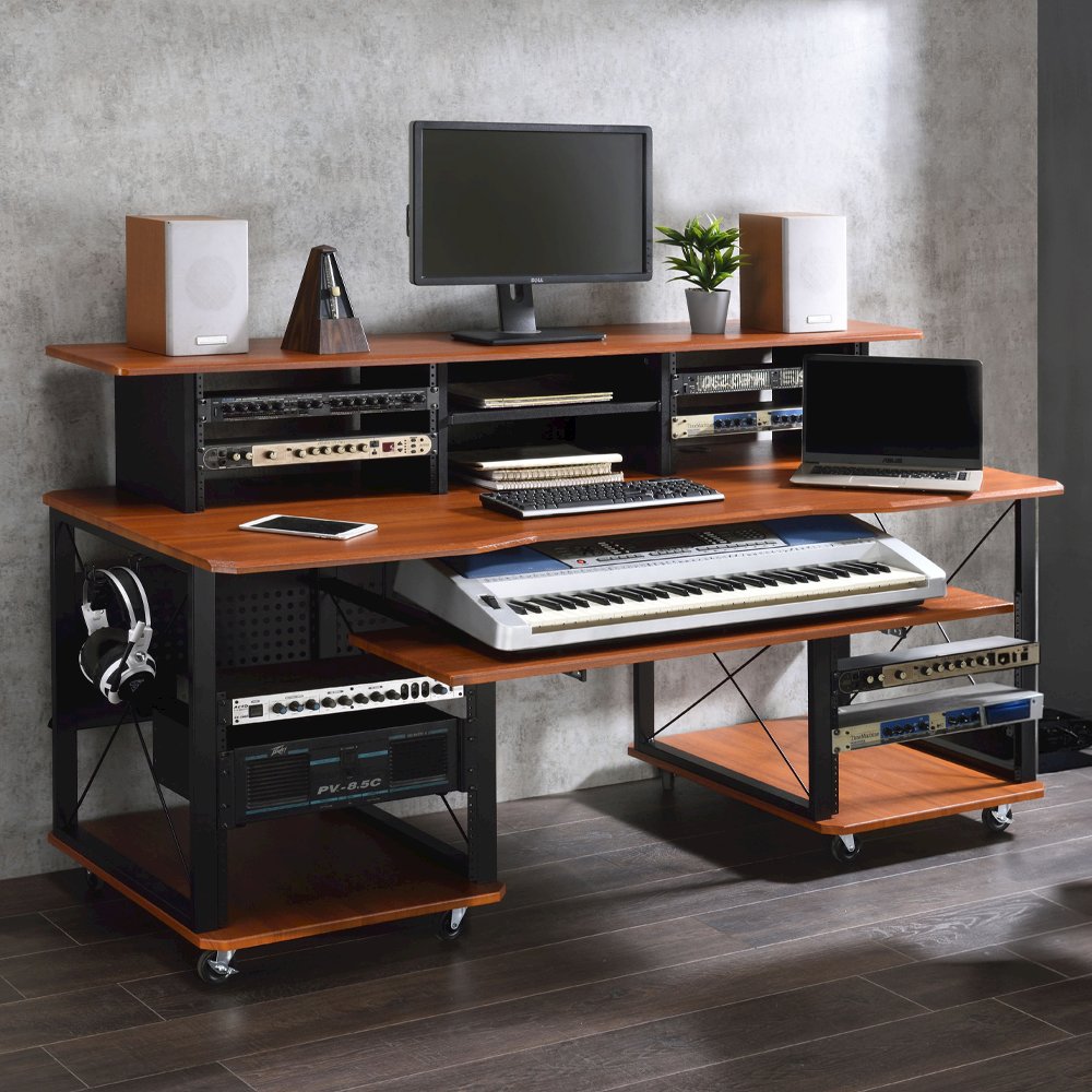 Megara Music Desk Cherry & Black. Picture 1