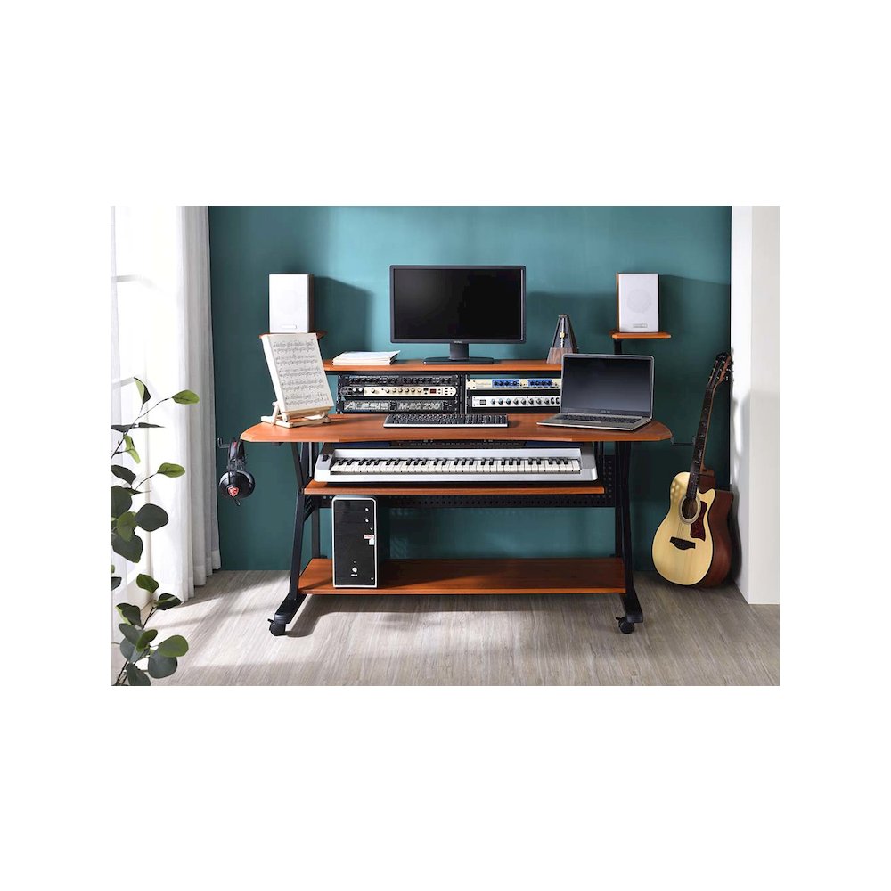 Willow Music Desk Cherry & Black. Picture 1