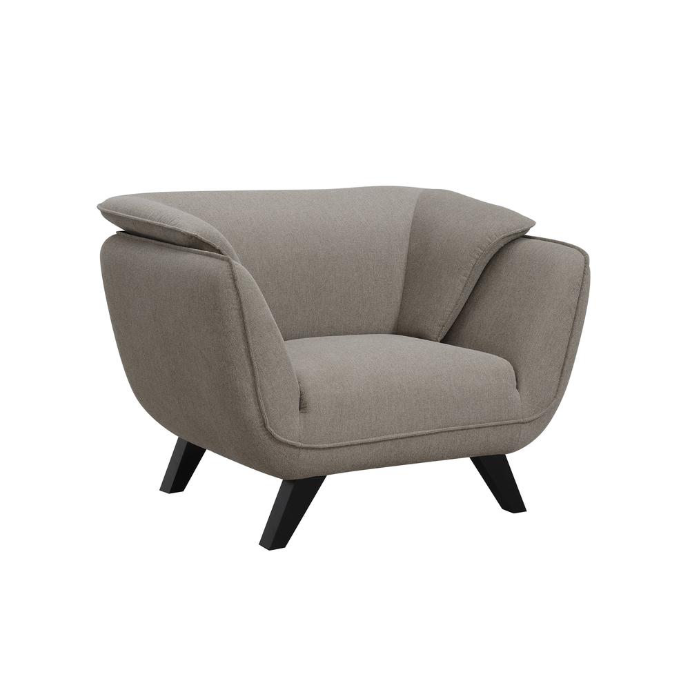 Furniture Nayeli Upholstered Fabric Accent Chair with Wood Frame in Brown. Picture 1