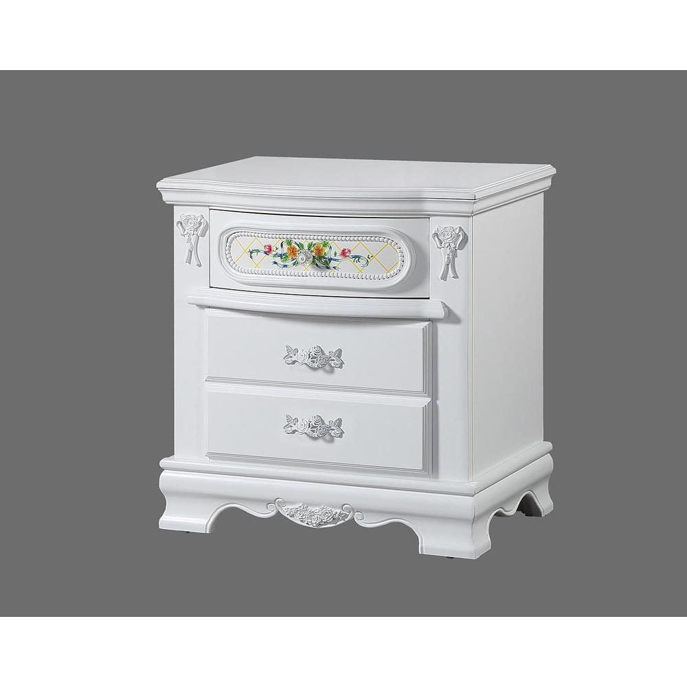 Flora Nightstand, White Finish. Picture 1