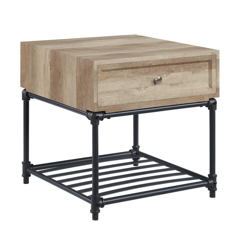 ACME Brantley End Table, Oak & Sandy-Black Finish. Picture 1