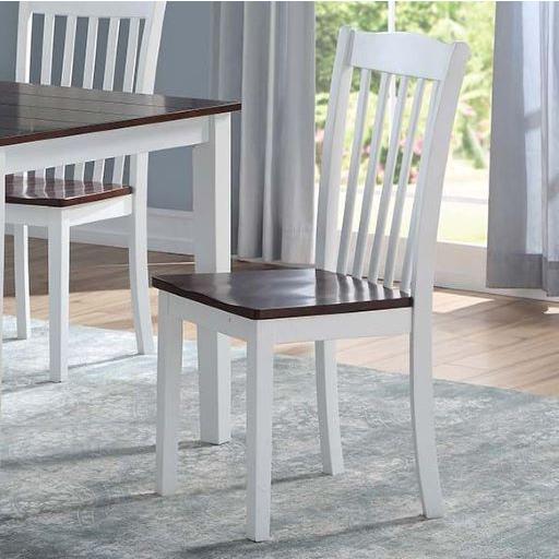ACME Green Leigh Dining Chair, White & Walnut. Picture 1