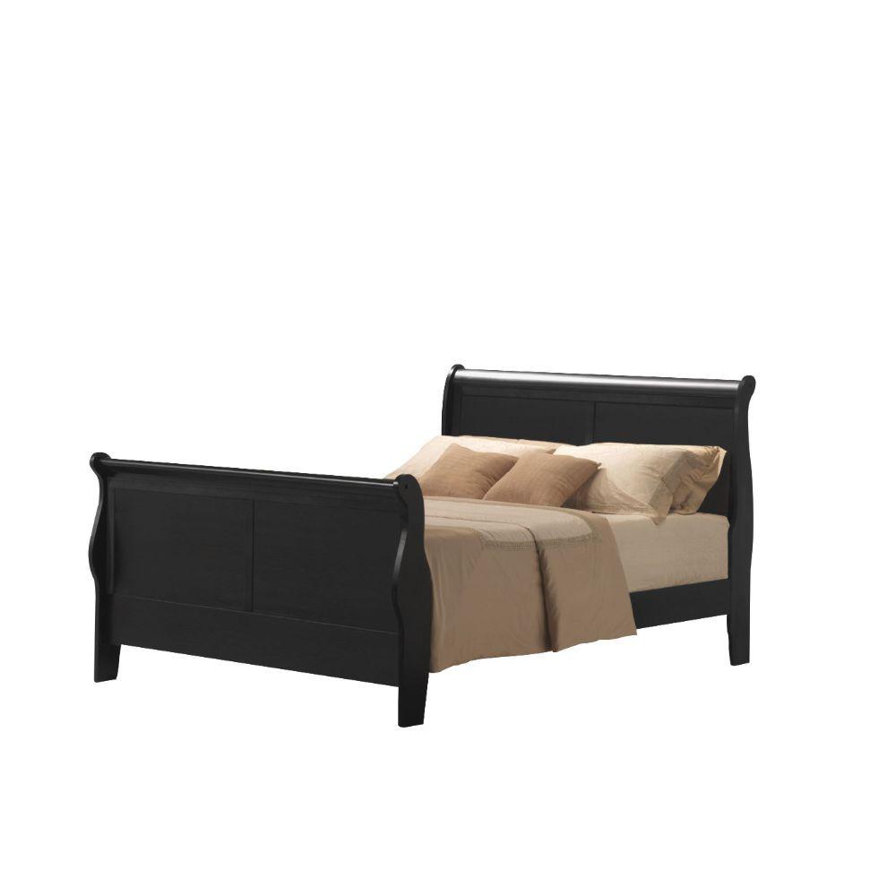 ACME Louis Philippe III Eastern King Bed, Black (1Set/2Ctn). Picture 1