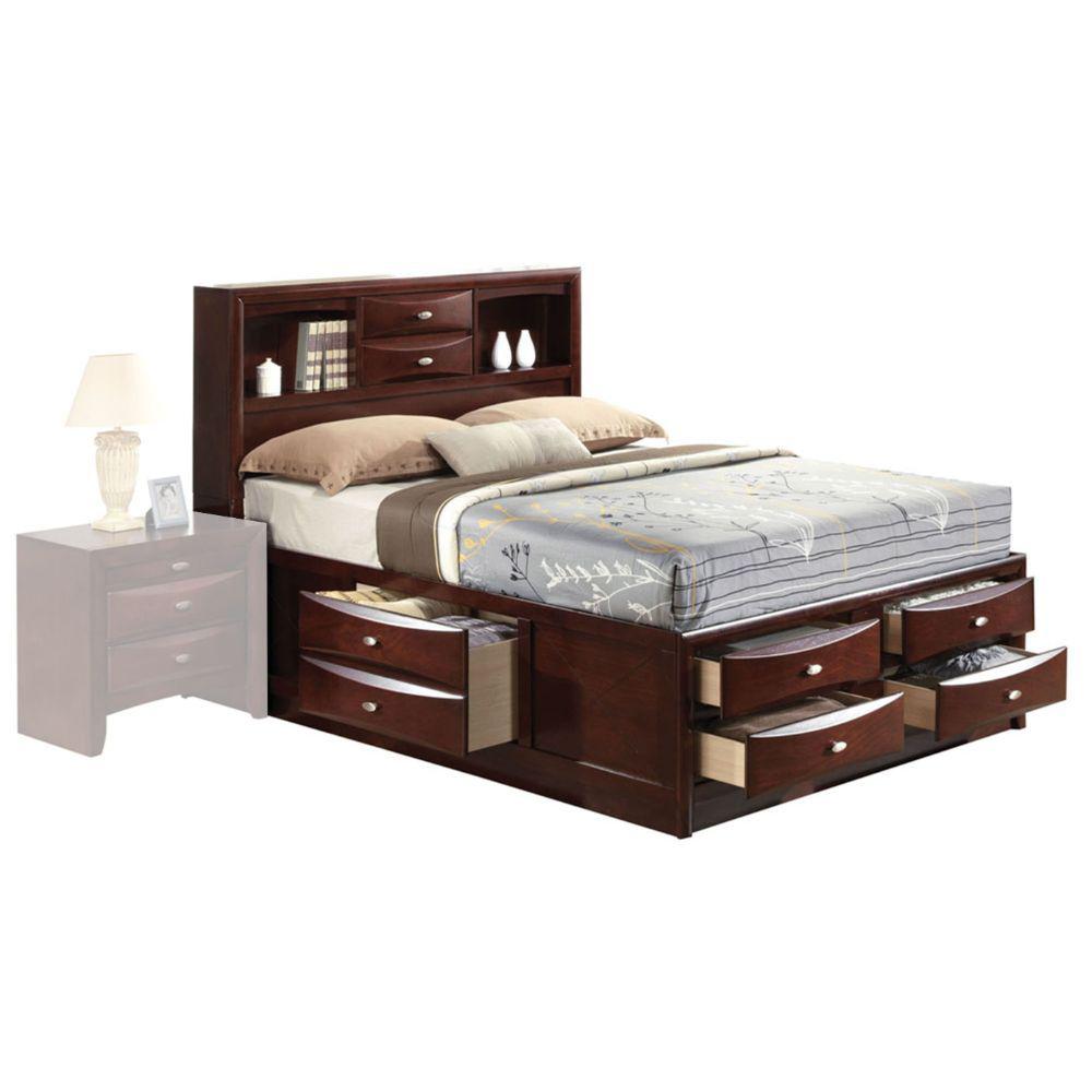 ACME Ireland Full Bed w/Storage, Espresso (1Set/4Ctn). Picture 1