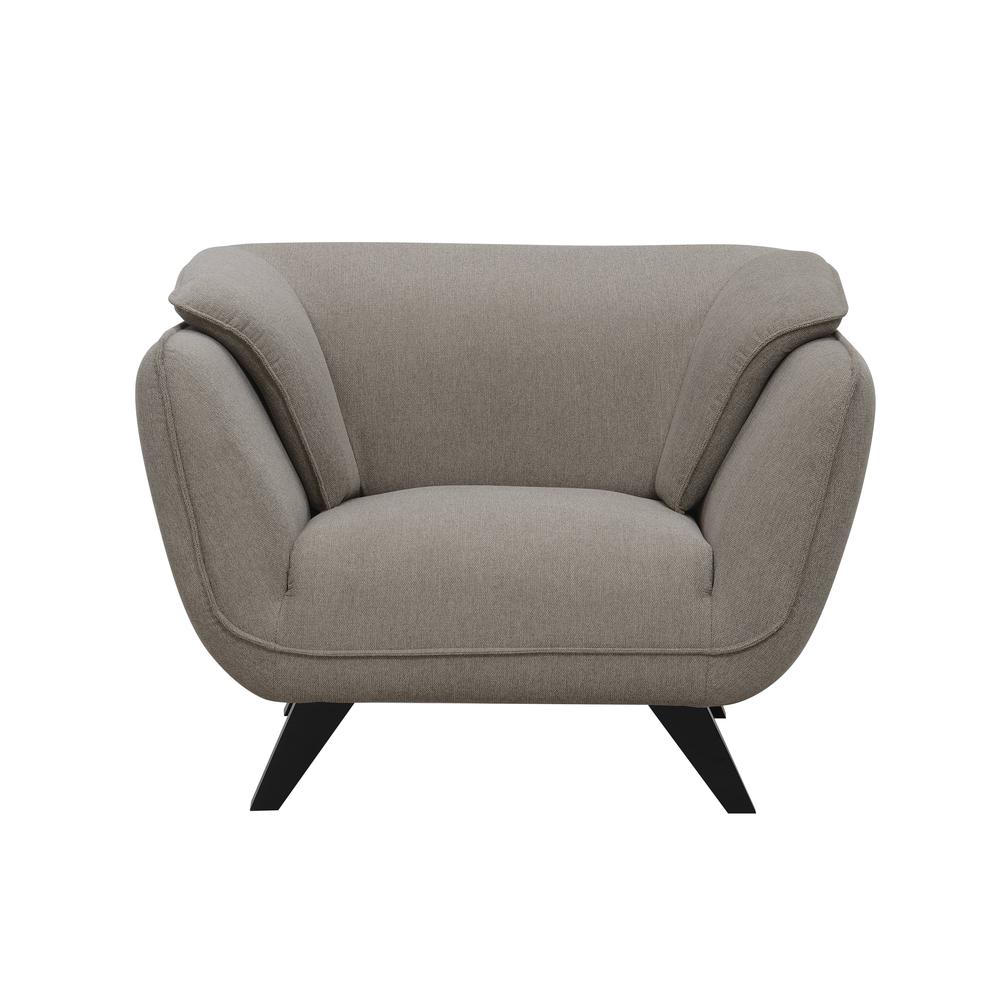 Furniture Nayeli Upholstered Fabric Accent Chair with Wood Frame in Brown. Picture 2