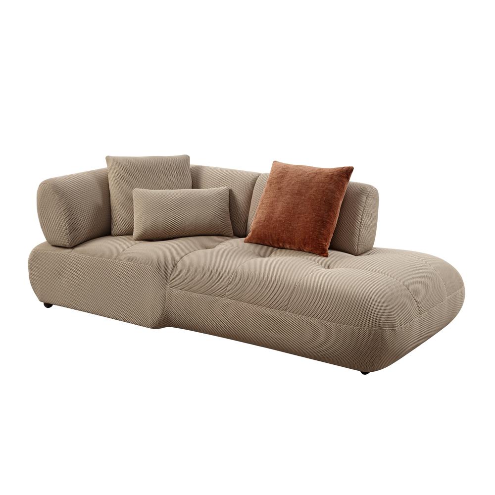 Carrick Sectional Sofa w/6 Pillows, Beige Sandwich Mesh Fabric. Picture 7