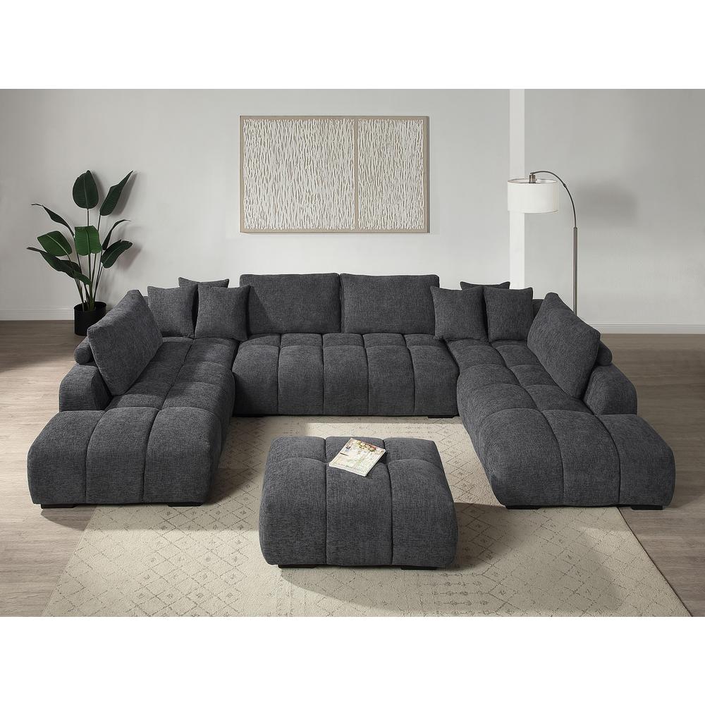 Chosen Ottoman Gray Chenille. Picture 7