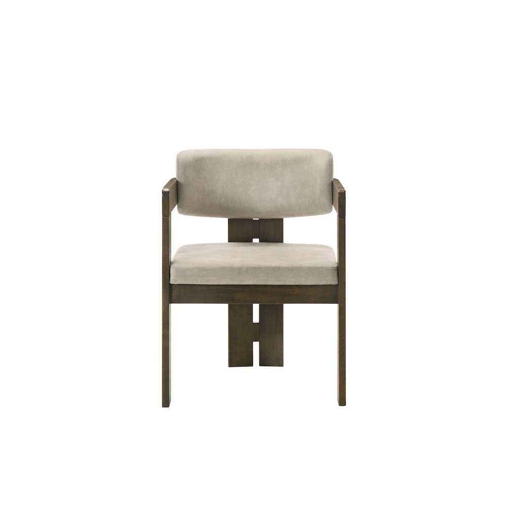 Destin Arm Chair Light Gray Polished Microfiber & Walnut. Picture 2
