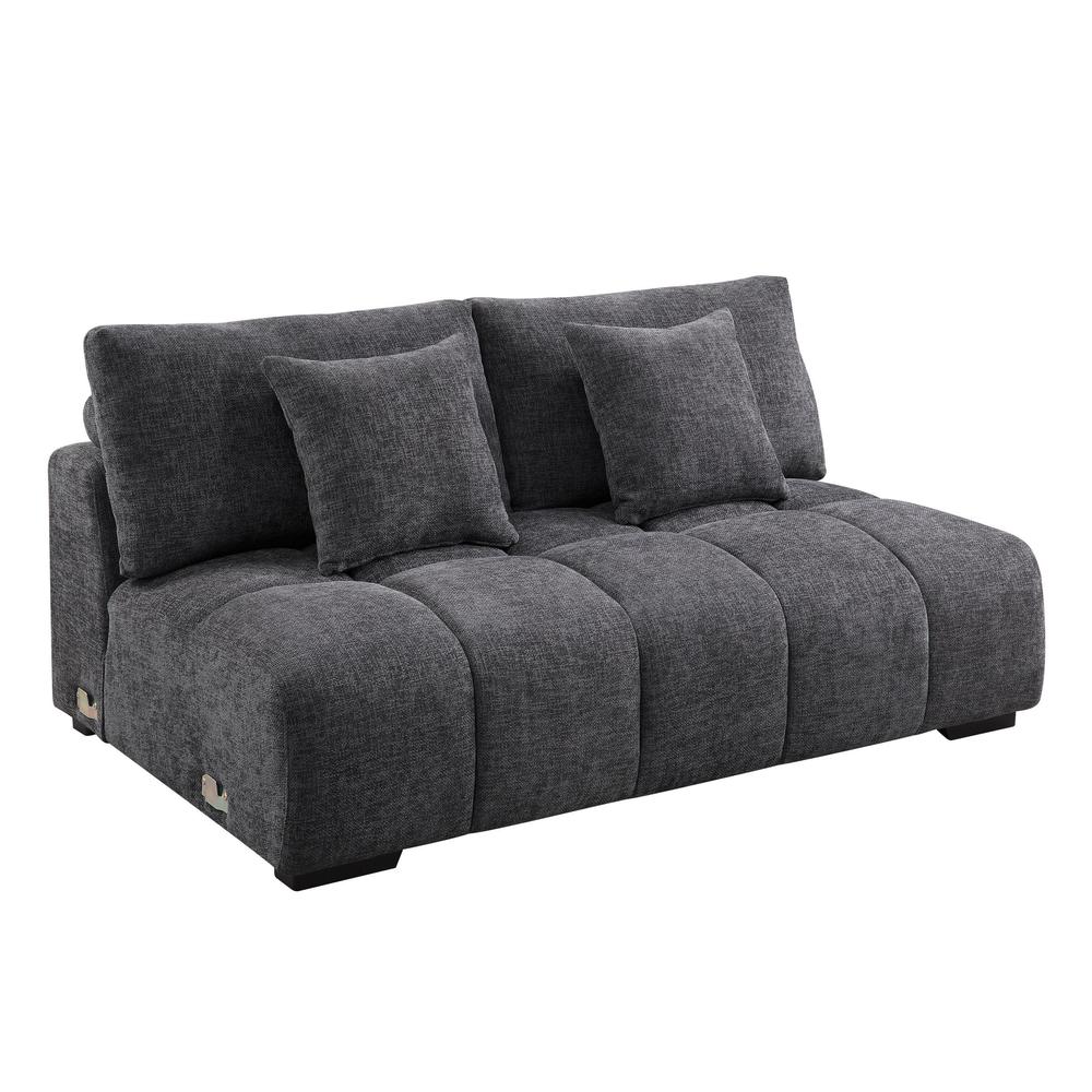 Chosen Sectional Sofa w/6 Pillows Gray Chenille. Picture 9