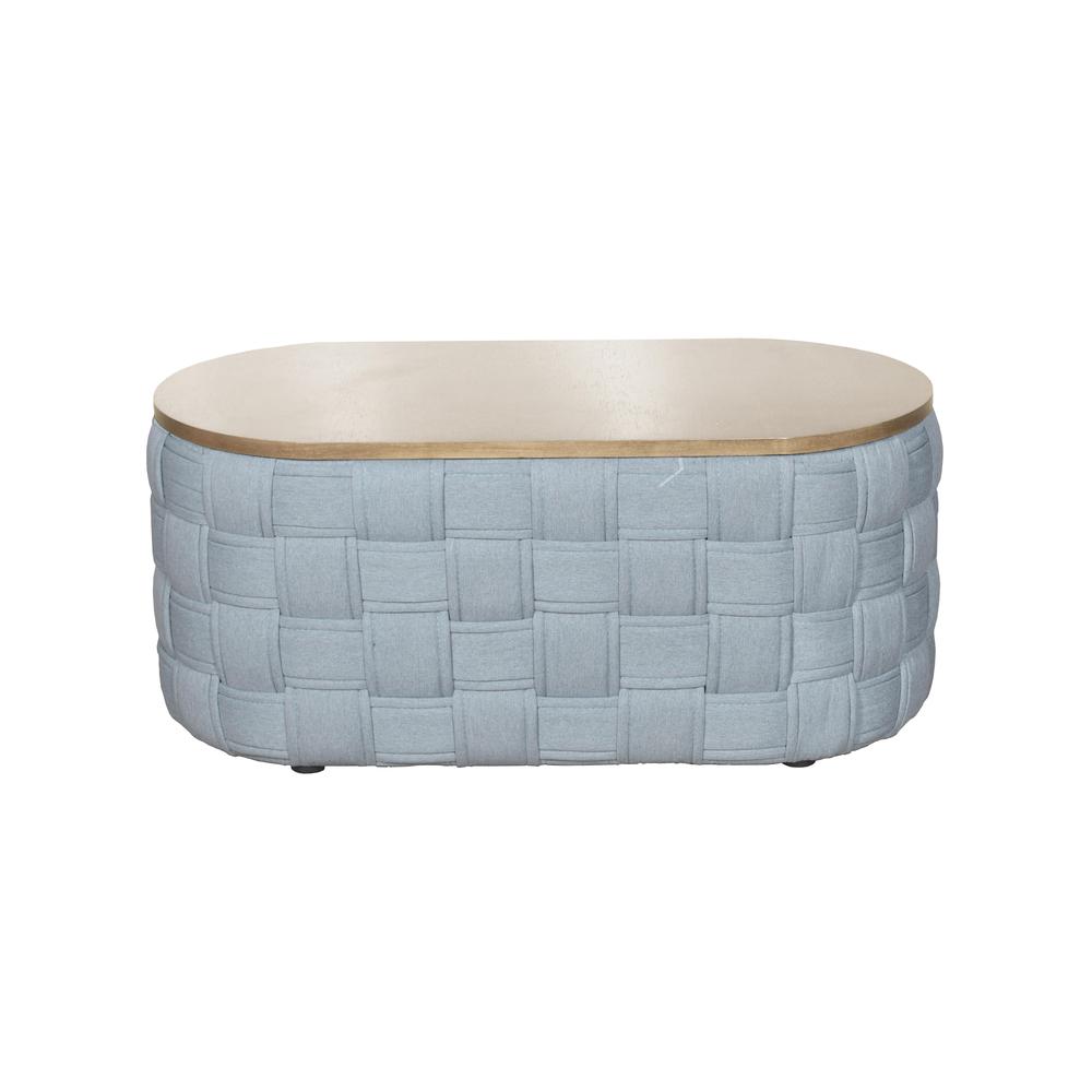 Saree Coffee Table, Light Teal Chenille. Picture 1