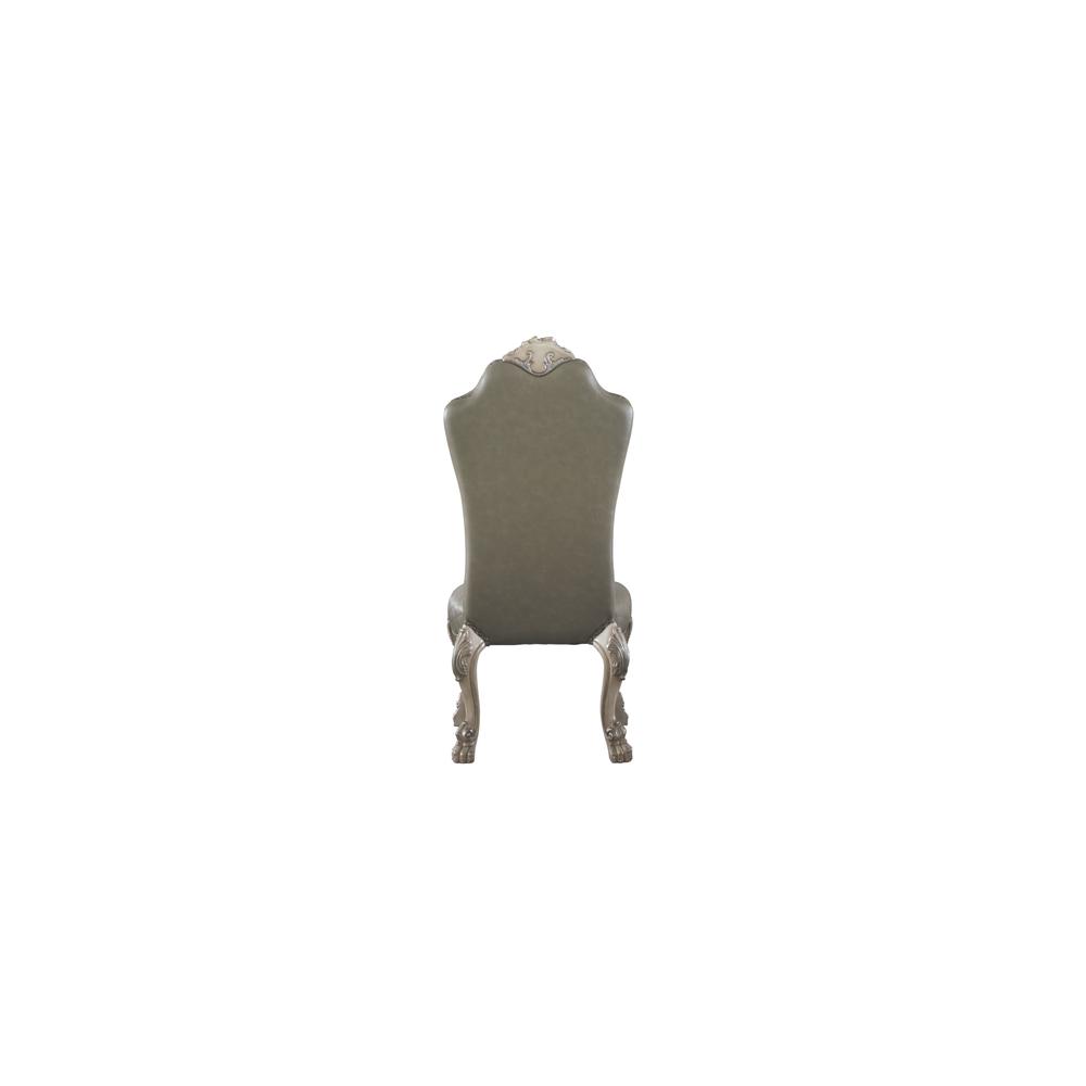 Dresden Side Chair (Set-2) Vintage Bone White & Synthetic Leather. Picture 2