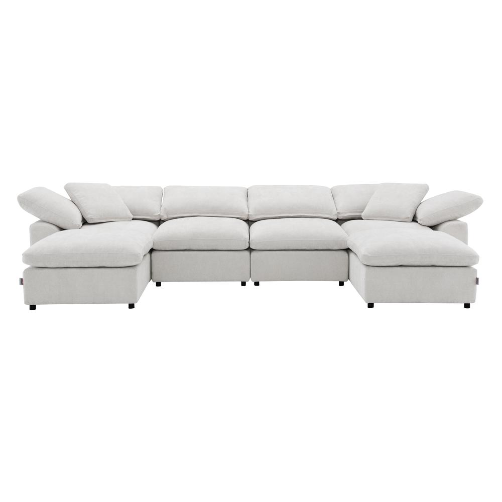 Naveen Modular - Wedge w/Pillow Ivory Linen. Picture 8