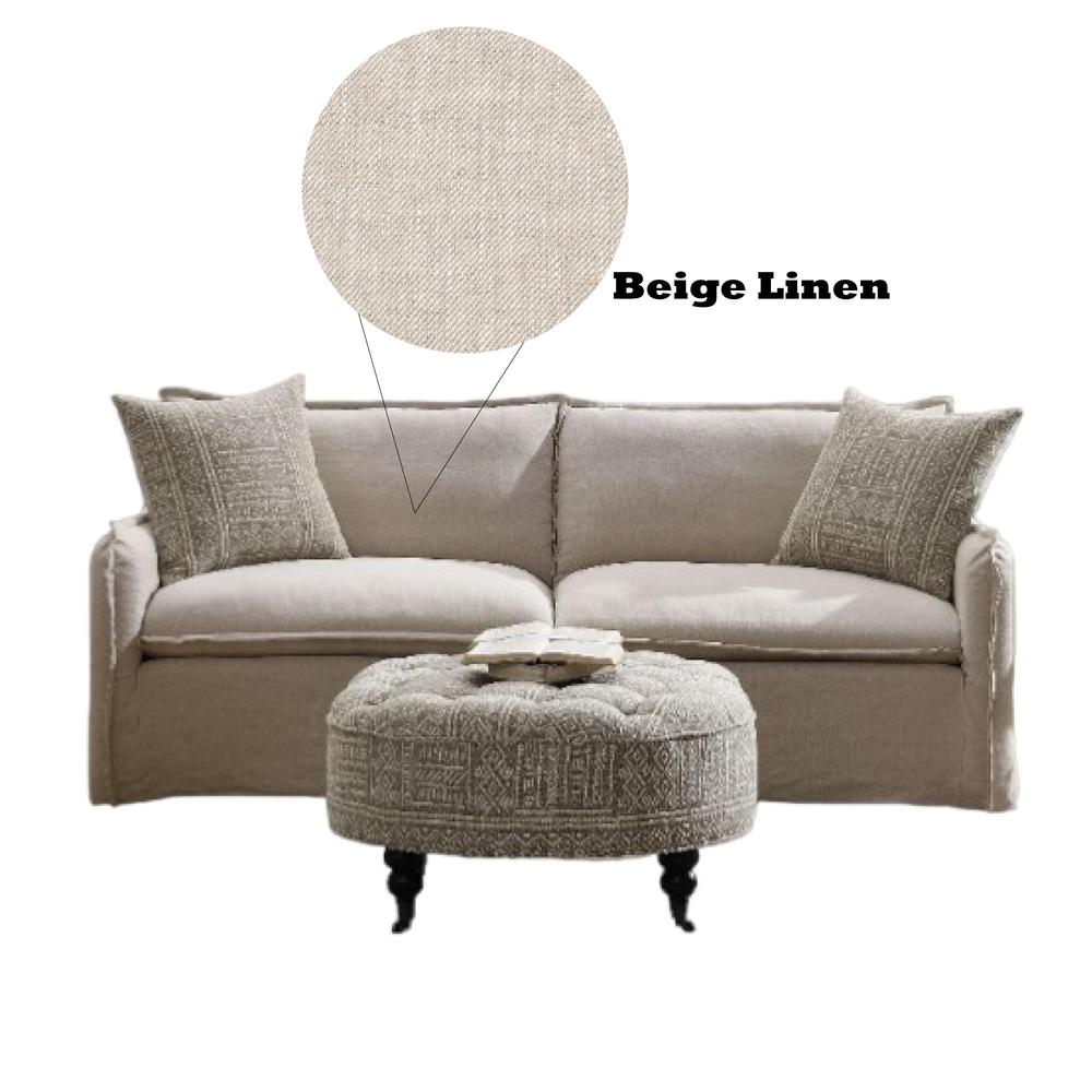 Upendo Sofa w/2 Pillows Beige Linen. Picture 8