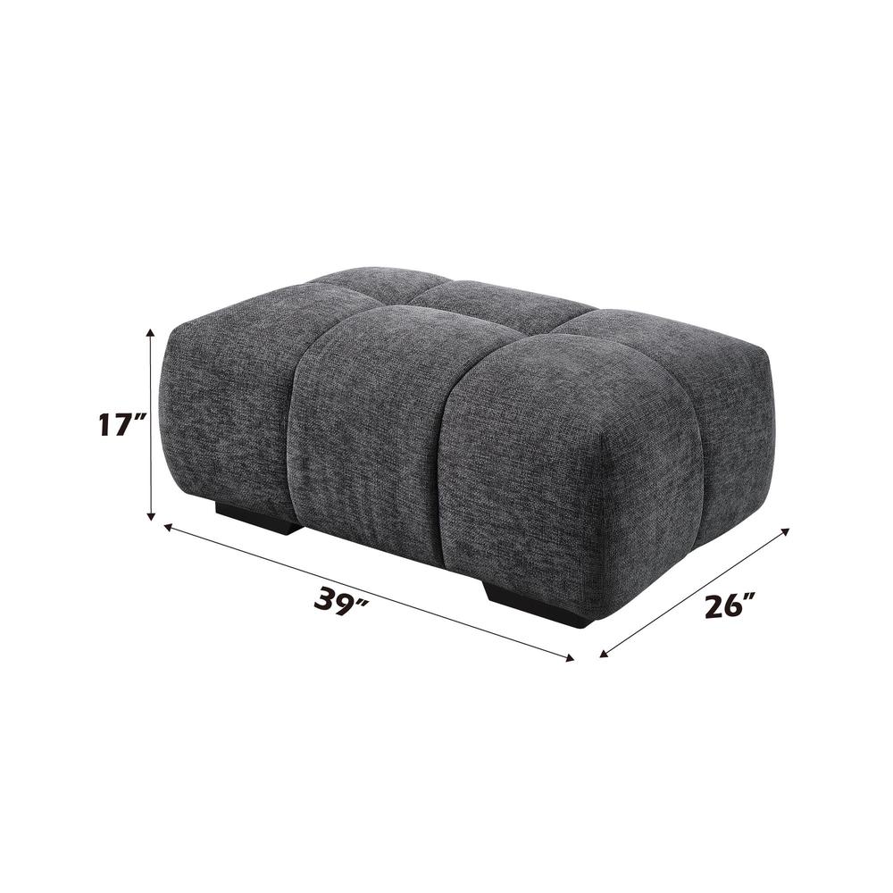 Chosen Ottoman Gray Chenille. Picture 3