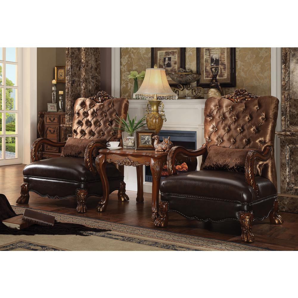 Dresden Chair w/Pillow Golden Brown Velvet & Cherry Oak. Picture 4