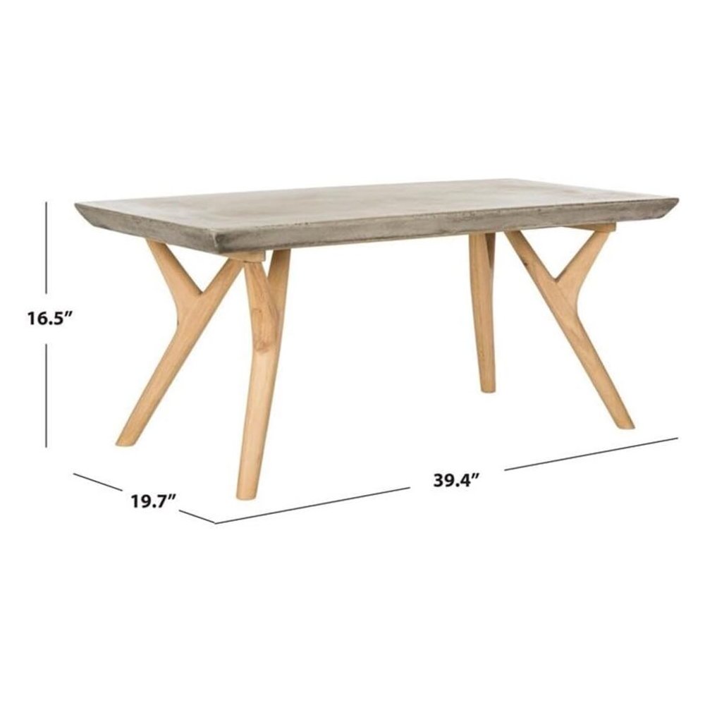 Pacey Indoor/Outdoor Modern Concrete 16.54-Inch H Coffee Table. Picture 7