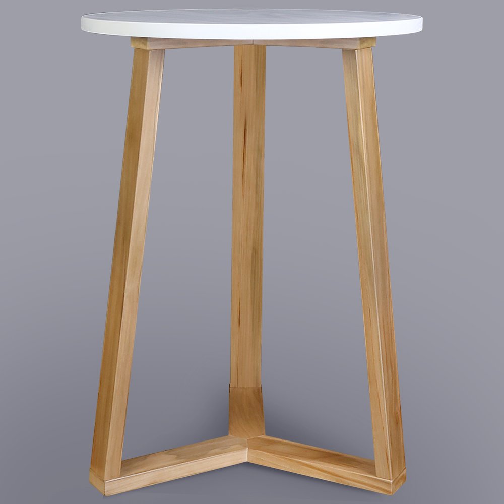 Aesthetic Tripod Round Side Table with Solid American Hardwood Legs, Natural. Picture 4