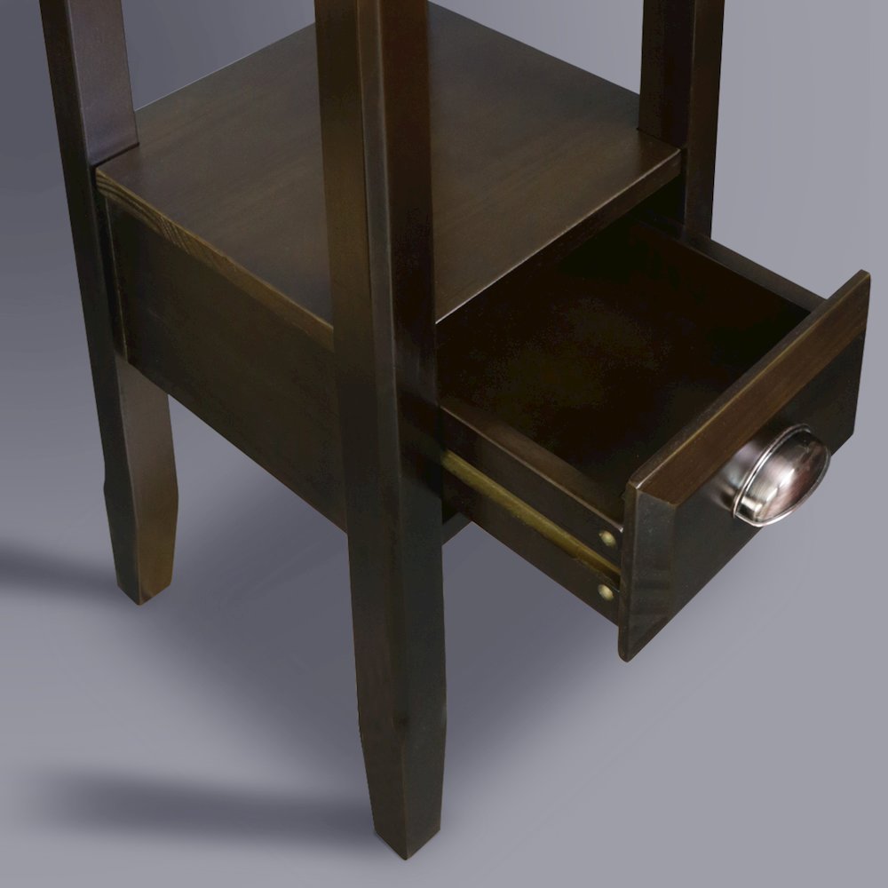 2-Tier Tall Side Table with Drawer - Java. Picture 12