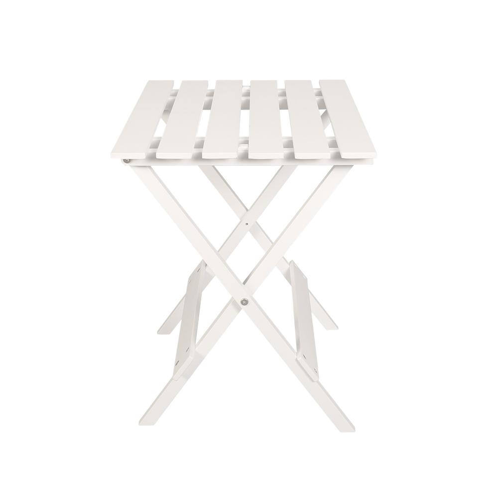 Portable Solid Wood Folding Side Table 2-Piece Set - White. Picture 5
