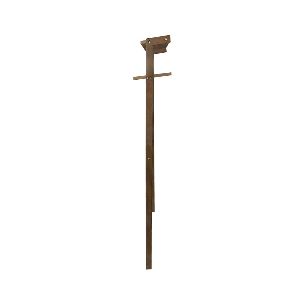 Solid Wood 6-Tier Blanket Ladder with Two Storage Shelves - Walnut. Picture 3